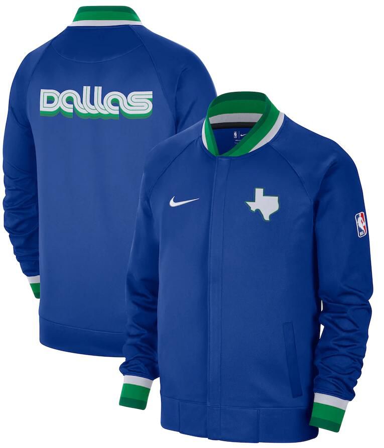 Men Dallas Mavericks Blue Nike City Edition Full Zip Jacket 2023 NBA Jersey->dallas mavericks->NBA Jersey